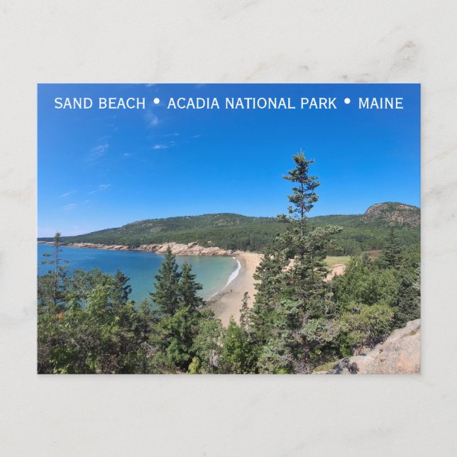 Carte Postale Parc national Acadia Maine Sand Beach Voyage Photo (Devant)