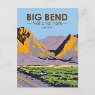 Carte Postale Parc national Big Bend Chisos Montagnes Vintage
