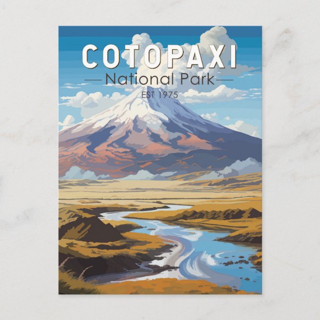 Carte Postale Parc national Cotopaxi Équateur Voyage Art Vintage (Devant)