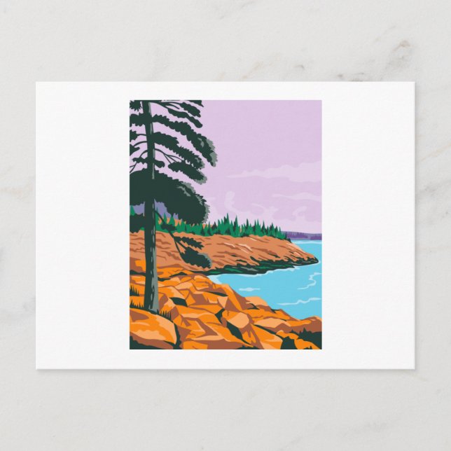 Carte Postale Parc national d'Acadia au sud-ouest de Bar Harbor (Devant)