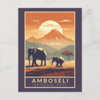 Parc national d'Amboseli Art de voyage Vintage