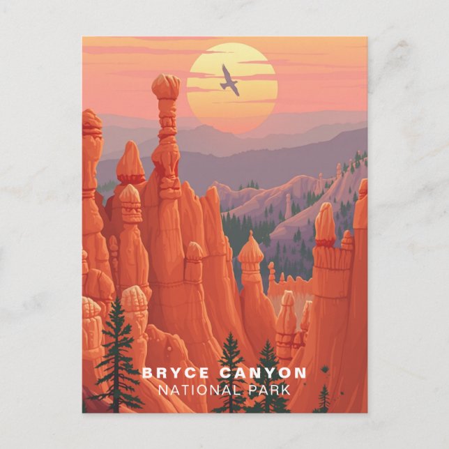 Carte Postale Parc national de Bryce Canyon Art USA (Devant)