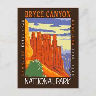 Carte Postale Parc national de Bryce Canyon Utah en détresse