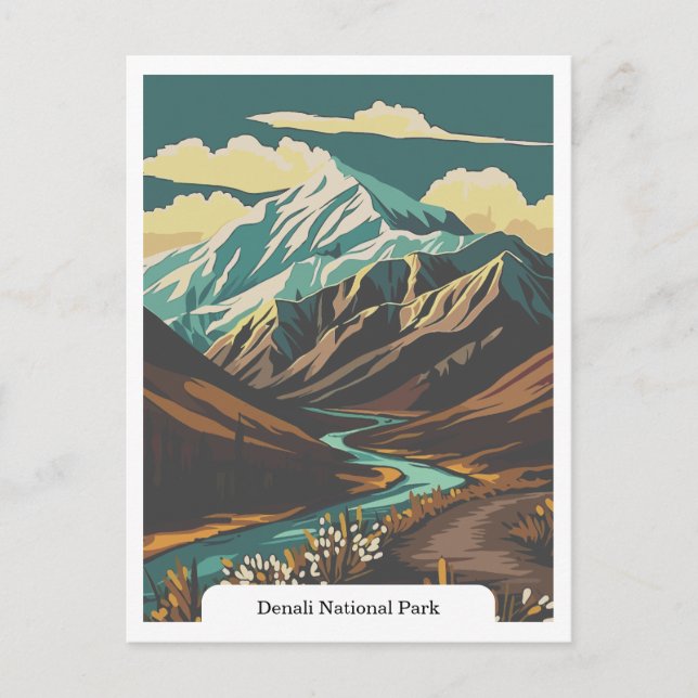 Carte Postale Parc national de Denali, Alaska États-Unis (Devant)