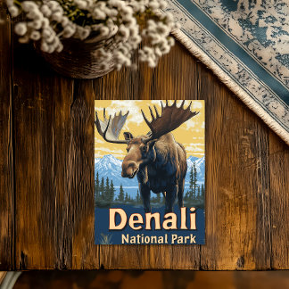 Carte Postale Parc national de Denali Voyage Rétro