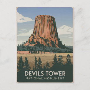Carte Postale Parc national de Devils Tower Vintage