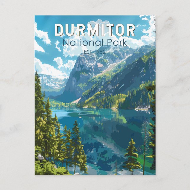 Carte Postale Parc national de Durmitor Monténégro Art de voyage (Devant)