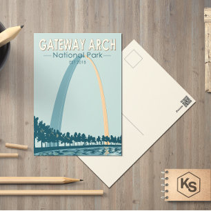 Carte Postale Parc national de Gateway Arch vintage