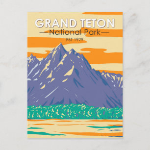 Carte Postale Parc national de Grand Teton au printemps Vintage