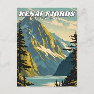 Carte Postale Parc national de Kenai Fjords illustration retro