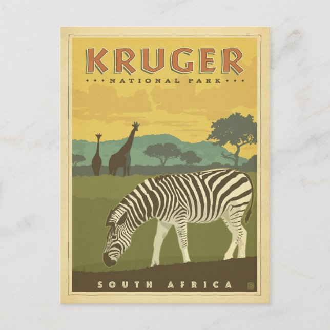 Carte Postale Parc national de Kruger, Afrique du Sud | Zebras & (Devant)