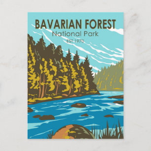 Carte Postale Parc national de la Forêt Bavaroise Allemagne Vint