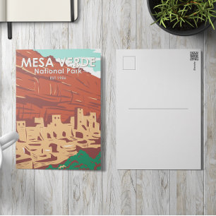 Carte Postale Parc national de Mesa Verde Colorado Coloré Vintag
