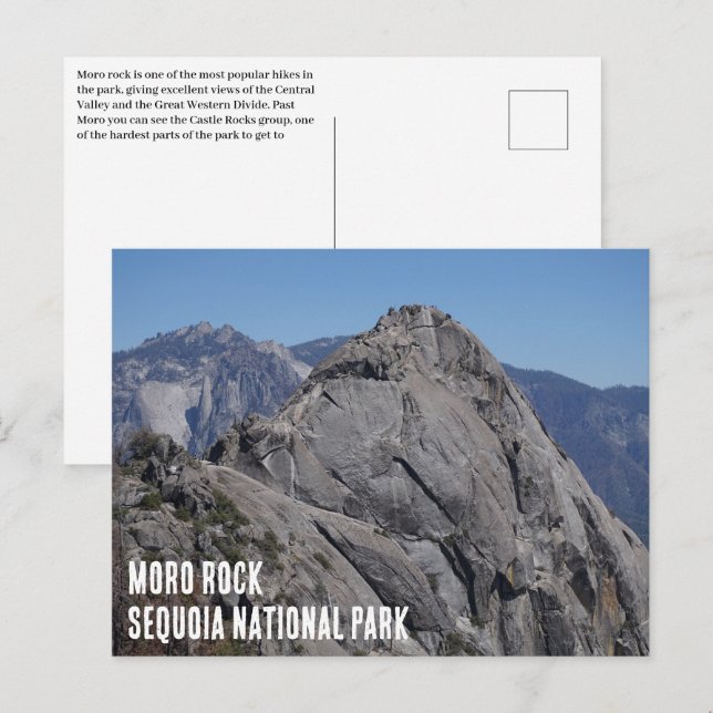 Carte Postale Parc national de Moro Rock Sequoia (Devant / Derrière)