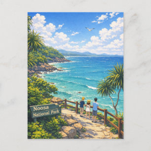 Carte Postale Parc national de Noosa en Australie de style anime