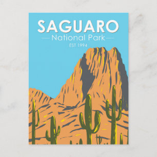 Carte Postale Parc national de Saguaro Arizona Beehive Peak Vint