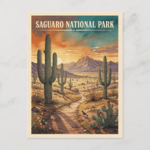 Carte Postale Parc national de Saguaro Voyage Rétro