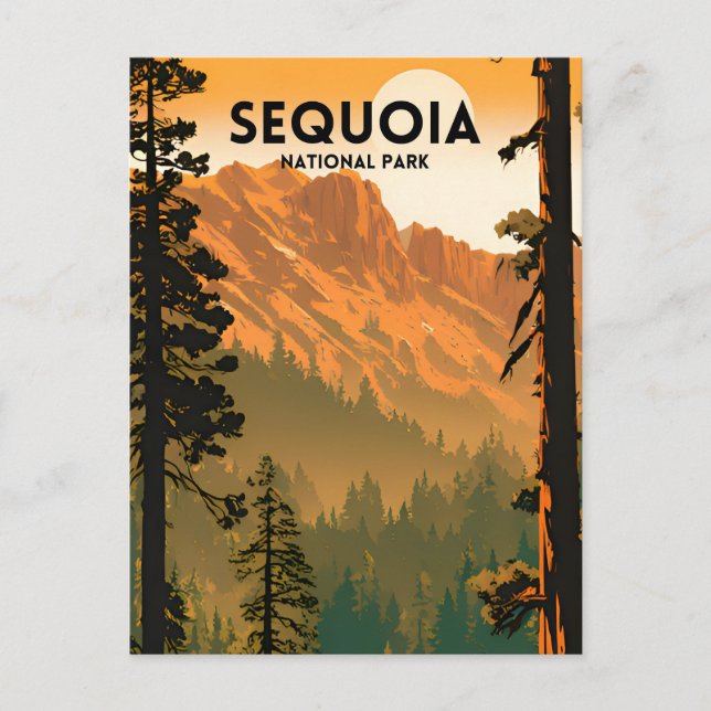 Carte Postale Parc national de Sequoia Vintage (Devant)