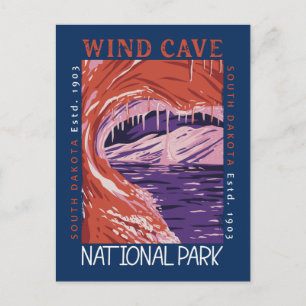 Carte Postale Parc national de Wind Cave, Dakota du Sud en détre