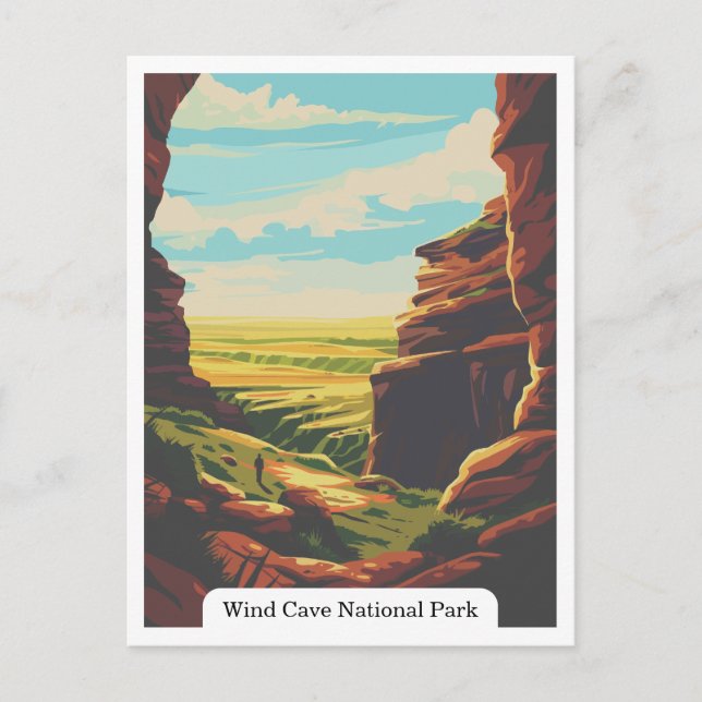 Carte Postale Parc national de Wind Cave, Dakota du Sud USA (Devant)
