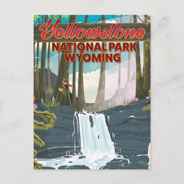 Carte Postale Parc national de Yellowstone, affiche de voyage du (Devant)