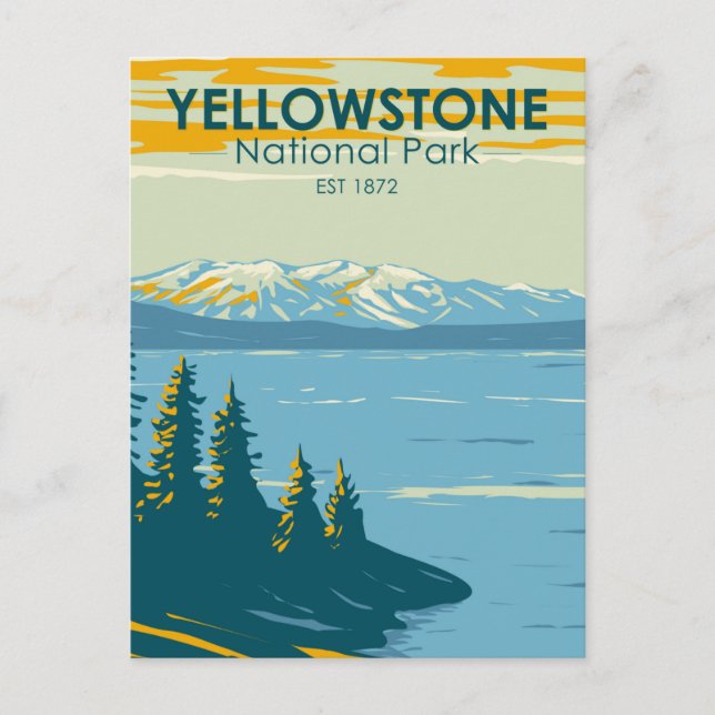Carte Postale Parc national de Yellowstone Lac Yellowstone Vinta (Devant)