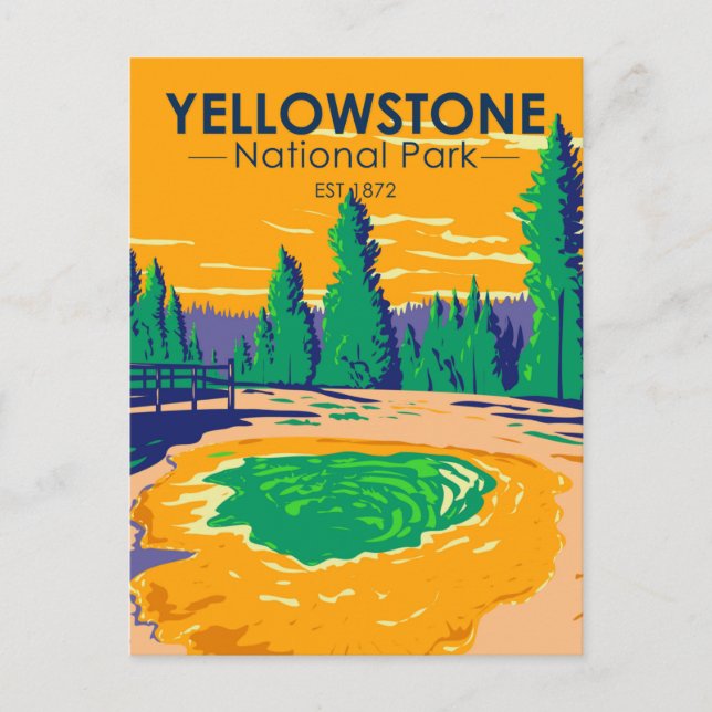 Carte Postale Parc national de Yellowstone Matin Glory Pool Rétr (Devant)