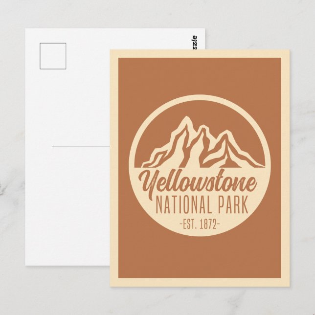 Carte Postale Parc national de Yellowstone Randonnée Camping (Devant / Derrière)