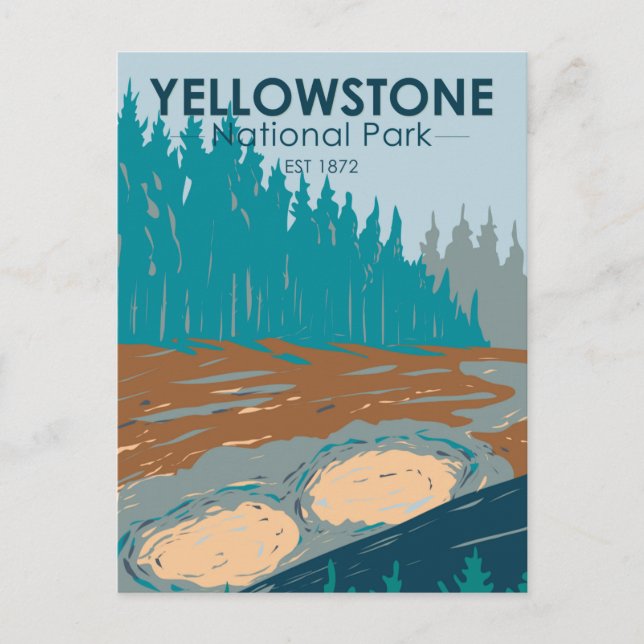 Carte Postale Parc national de Yellowstone Volcano de boue Vinta (Devant)
