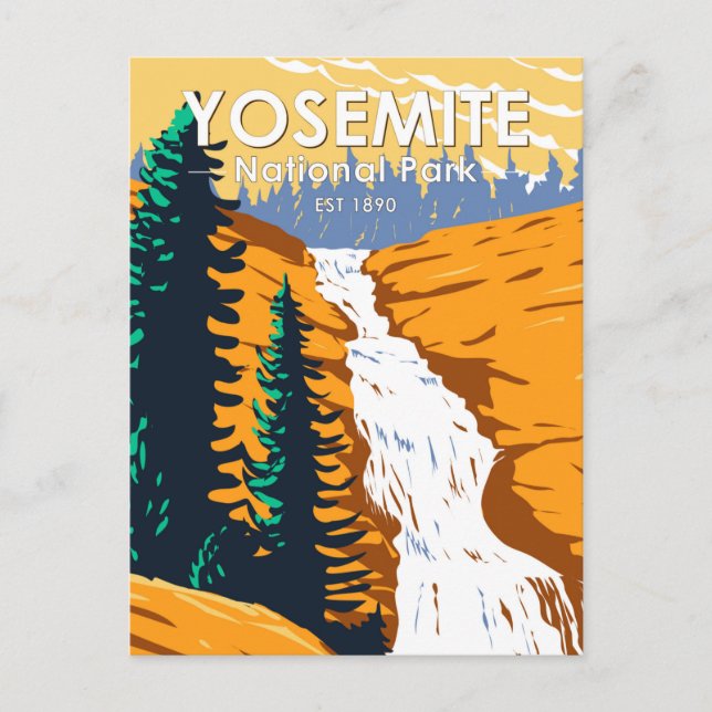 Carte Postale Parc national de Yosemite Chutes Chilnualna Califo (Devant)