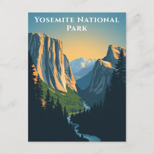 Carte Postale Parc national de Yosemite en Californie, paysage d