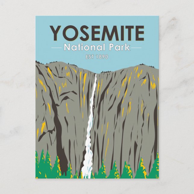 Carte Postale Parc national de Yosemite Ribbon Falls Californie (Devant)