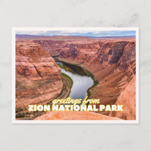 Carte Postale Parc national de Zion Rétro Vintage Voyage USA