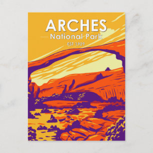 Carte Postale Parc national des Arches Double Arche Sunset Vinta