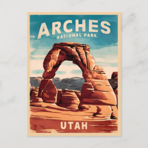 Carte Postale Parc national des Arches Vintage voyage Utah Retro