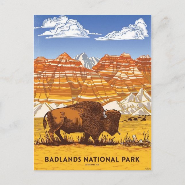 Carte Postale Parc national des Badlands (Devant)