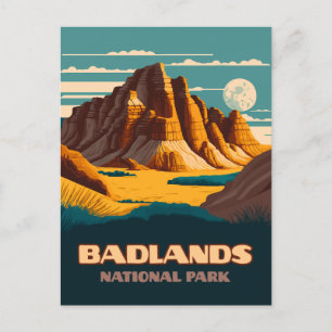 Carte Postale Parc national des Badlands Rétro
