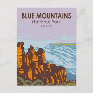 Carte Postale Parc national des Blue Mountains Australie Vintage