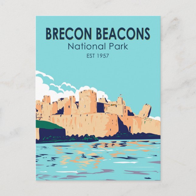 Carte Postale Parc national des Brecon Beacons Château de Caerph (Devant)