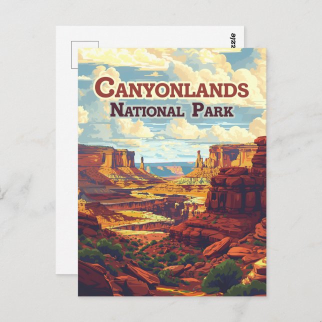 Carte Postale Parc national des Canyonlands Utah Moab Retro (Devant / Derrière)