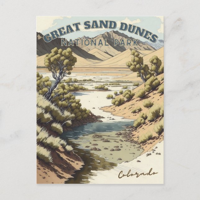 Carte Postale Parc National Des Dunes De Sable Great, Colorado (Devant)