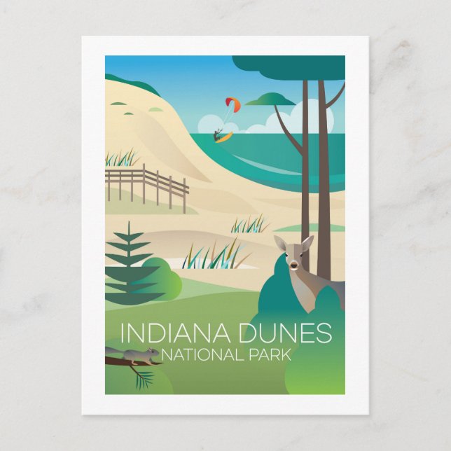 Carte Postale Parc national des dunes d'Indiana (Devant)
