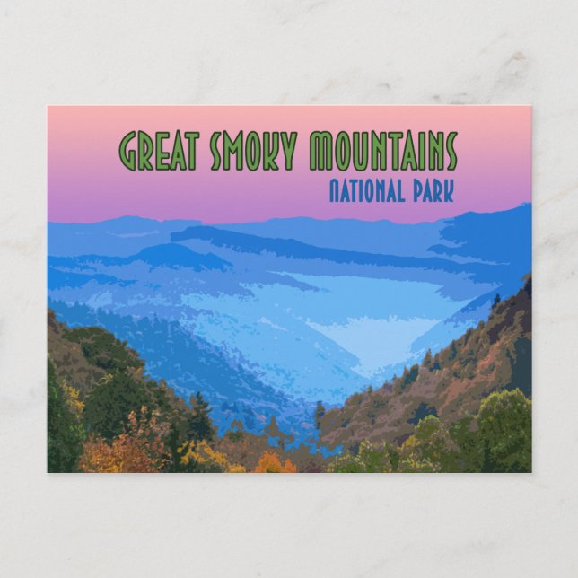 Carte Postale Parc national des Great Smoky Mountains Vintage (Devant)