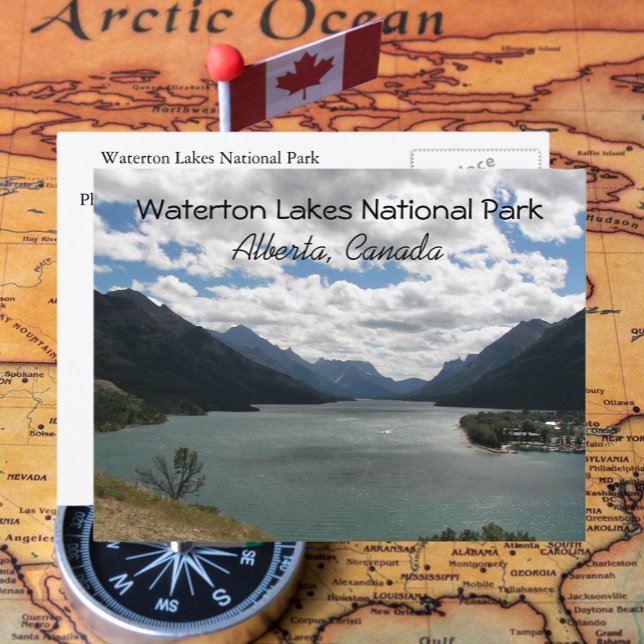 Carte Postale Parc national des Lacs-Waterton, Canada Photo de v (In Situ Map)