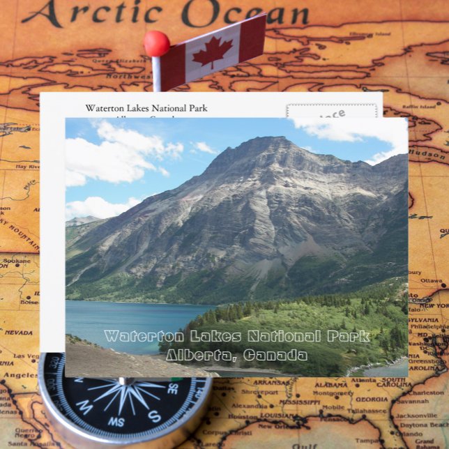 Carte Postale Parc national des Lacs-Waterton Photo de voyage (In Situ Map)