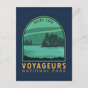 Carte Postale Parc national des Voyageurs Rainy Lake Emblem Vint