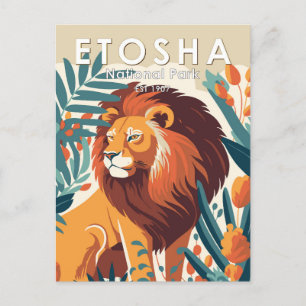 Carte Postale Parc national d'Etosha Namibie Vintage
