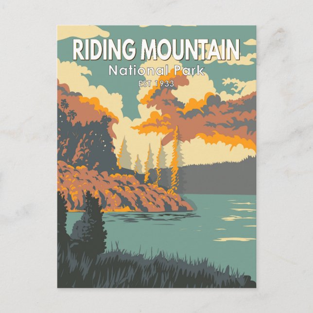 Carte Postale Parc national du Canada du Mont-Riding Vintage (Devant)