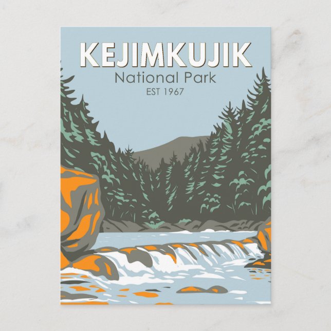 Carte Postale Parc national du Canada Kejimkujik Art Vintage Can (Devant)