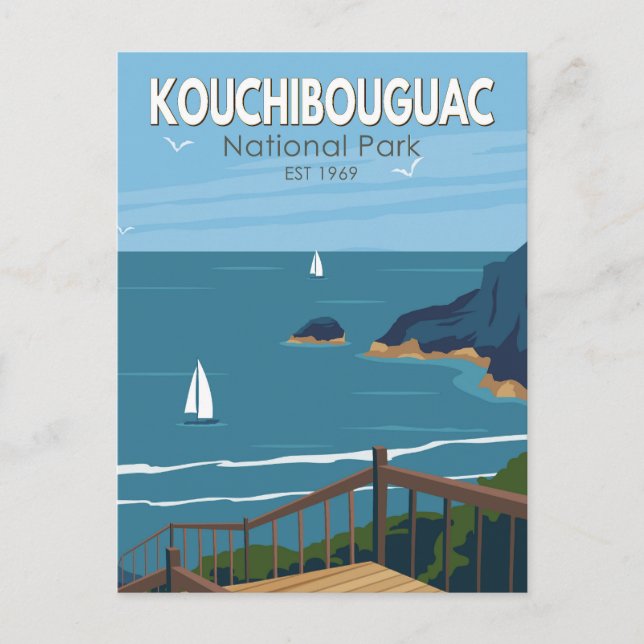 Carte Postale Parc national du Canada Kouchibouguac Art Vintage  (Devant)